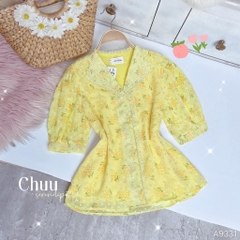 Áo Sơ Mi Hoa Tuyết Cổ Lật A9331