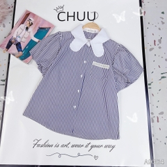 Áo Sọc Cổ Bướm A9364
