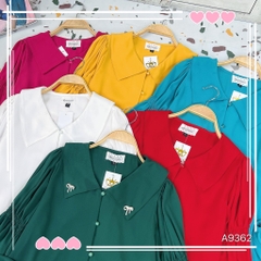 Áo Sơ Mi Cổ Nhọn Tay Nhún A9362