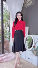 Áo Sơ Mi Lụa Lạnh Cổ Nhọn A8077