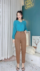 Áo Sơ Mi Cổ Nhọn Tay Nhún A9362