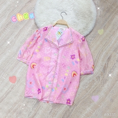 Áo Sơ Mi Hoa Tuyết Cổ Lật A9331