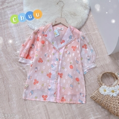 Áo Sơ Mi Hoa Tuyết Cổ Lật A9331
