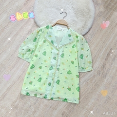 Áo Sơ Mi Hoa Tuyết Cổ Lật A9331