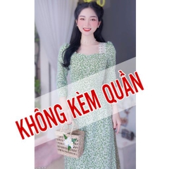 Áo Dài Cổ Pha Ren Vai AD8044