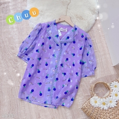 Áo Sơ Mi Hoa Tuyết Cổ Lật A9331