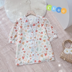 Áo Sơ Mi Hoa Tuyết Cổ Lật A9331