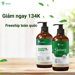 Combo Tắm Gội Hữu Cơ GENGREEN SHAMPOO GEL 250gr + SHOWER GEL 250gr