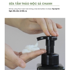 Sữa Tắm Gội Thảo Mộc Tinh Dầu Sả Chanh - Mát Da & Giảm Mụn Lưng