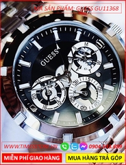 dong-ho-nam-guess-mat-tron-den-6-kim-day-kim-loai-silver-dep-thoi-trang-timesstore-vn