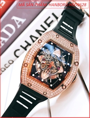 dong-ho-nam-hanboro-automatic-mat-oval-full-da-swarovski-rose-gold-day-silicone-den-timesstore-vn