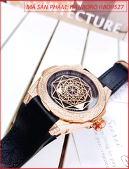 dong-ho-nam-hanboro-mat-tron-hoa-tiet-vu-tru-dinh-da-swarovski-rose-gold-day-silicone-den-chinh-hang-dep-gia-re-timesstore-vn