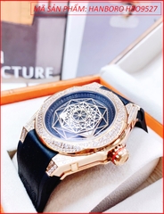 dong-ho-nam-hanboro-mat-tron-hoa-tiet-vu-tru-dinh-da-swarovski-rose-gold-day-silicone-den-chinh-hang-dep-gia-re-timesstore-vn