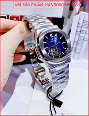 dong-ho-nam-hanboro-tua-patek-philippe-mat-vuong-xanh-day-kim-loai-timesstore