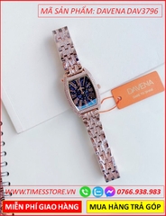 dong-ho-nu-davena-mat-oval-dinh-da-xanh-day-rose-gold-timesstore-vn