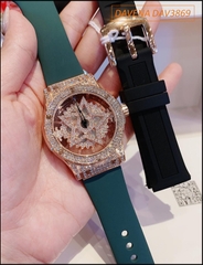 set-dong-ho-nu-davena-mat-xoay-ngoi-sao-dinh-da-swarovski-rose-gold-day-silicone-xanh-timesstore-vn