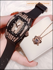 dong-ho-nu-hanboro-phien-ban-richard-mille-23-ty-mat-oval-swarovski-rose-gold-day-silicone-trang-hotgirl-dep-gia-re-timesstore