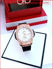 dong-ho-nu-hanboro-mat-tron-rose-gold-hinh-hoa-cuc-day-silicone-timesstore-vn