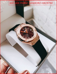 dong-ho-nu-hanboro-tua-hublot-dinh-da-rose-gold-day-sillicone-timesstore-vn