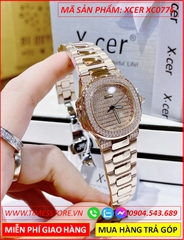 dong-ho-nu-xcer-mat-vuong-full-da-day-kim-loai-rose-gold-timesstore-vn