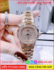 dong-ho-nu-xcer-mat-vuong-full-da-day-kim-loai-rose-gold-timesstore-vn