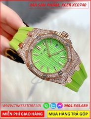 dong-ho-nu-xcer-tua-hublot-dnh-da-rose-gold-sillicone-xanh-la-timesstore-vn