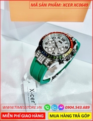 dong-ho-nu-xcer-tua-rolex-dinh-da-nhieu-mau-day-cao-su-xanh-la-timesstore-vn