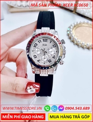 dong-ho-nu-xcer-tua-rolex-dinh-da-nhieu-mau-day-silicone-timesstore-vn