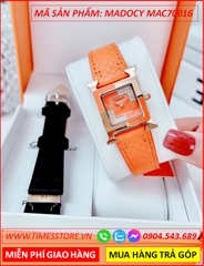 set-dong-ho-nu-madocy-mat-vuong-chia-4-goc-tua-hermes-dinh-da-rose-gold-day-da-cam-thoi-trang-dep-timesstore-vn