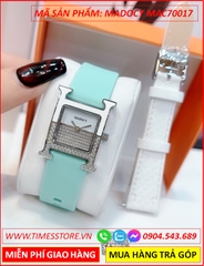 set-dong-ho-nu-madocy-mat-vuong-tua-hermes-dinh-da-silver-day-silicone-xanh-thoi-trang-dep-timesstore-vn