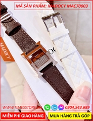 set-dong-ho-nu-madocy-mat-vuong-tua-hermes-dinh-da-rose-gold-day-da-nau-thoi-trang-dep-timesstore-vn