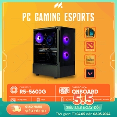 PC Gaming Esports R5 (Ryzen 5 5600G, Radeon Graphics, Ram 16GB, SSD 500GB, 550W)