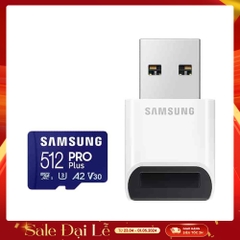 Thẻ Nhớ MicroSDXC Samsung Pro Plus U3 A2 512GB 180MB/s With Reader MB-MD512SB/WW