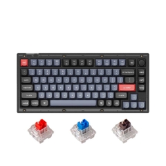 Bàn phím cơ Keychron V1 Full Assembled Knob Black Translucent Led RGB HotSwap Keychron K Pro Switch Red / Blue / Brown