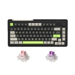 Bàn phím cơ không dây FL-Esports CMK75 SAM Desert Grey 3 Mode Led RGB HotSwap FLCMMK Ice Switch Pink/Violet