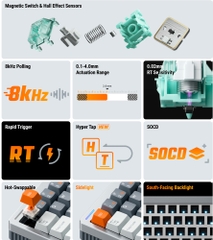 Bàn phím cơ NuPhy Halo65 HE RGB Hotswap 8K Rapid Trigger (Magnetic Sw)