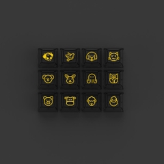 Bộ Keycap Akko Clear Transparent Black Set V2 PC ASA-Clear Profile