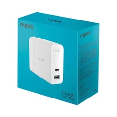 Củ sạc Rapoo PA65 65W 2 cổng (USB-C + USB-A) màu trắng PA65-White