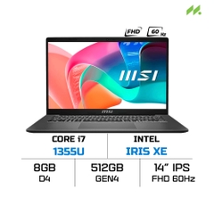 Laptop MSI Modern 14 F13MG-247VN (i7-1355U, Iris Xe Graphics, Ram 8GB DDR4, SSD 512GB, 14 Inch IPS FHD)