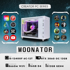 PC ST-MOONATOR i5 (i5-12400, RTX 3060 OC 12G, Ram 16GB, SSD 512GB, 650W)