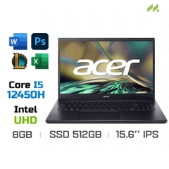 Laptop Acer Aspire 7 A715-76-57CY (i5-12450H, UHD Graphics, Ram 8GB DDR4, SSD 512GB, 15.6 Inch IPS FHD)