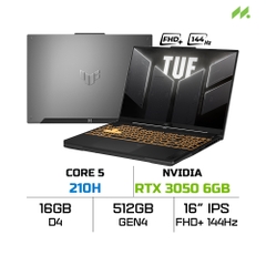 Laptop ASUS TUF Gaming F16 FX607VJ-RL034W (Core 5 210H, RTX 3050 6GB, Ram 16GB DDR4, SSD 512GB, 16 Inch IPS WUXGA 144Hz)