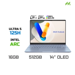 Laptop ASUS Vivobook S 14 OLED S5406MA-PP046WS (Ultra 5 125H, Arc Graphics, RAM 16GB LPDDR5X, SSD 512GB, 14 Inch OLED 3K 120Hz 100% DCI-P3)