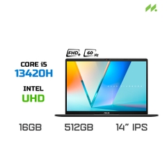 Laptop ASUS Vivobook S 14 S3407VA-LY046W (i5-13420H, UHD Graphics, RAM 16GB DDR5, SSD 512GB, 14 Inch IPS WUXGA 60Hz, Win11)