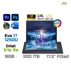 Laptop Asus Zenbook 17 Fold OLED UX9702AA-MD014W (i7-1250U EVO, Iris Xe Graphics, Ram 16GB DDR5, SSD 1TB, 17.3 Inch Fold OLED QHD, TouchScreen)