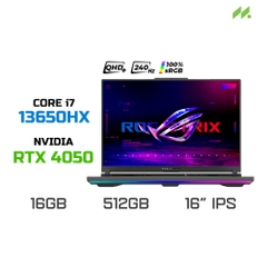 Laptop Gaming ASUS ROG Strix G16 G614JU-N4132W (i7-13650HX, RTX 4050 6GB, RAM 16GB DDR5, SSD 512GB, 16 Inch IPS QHD+ 240Hz 100% sRGB)