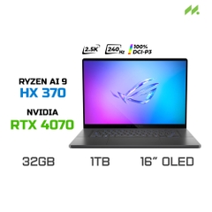 Laptop Gaming ASUS ROG Zephyrus G16 GA605WI-QR090WS (Ryzen AI 9 HX 370, RTX 4070 8GB, RAM 32GB LPDDR5X, SSD 1TB, 16 Inch OLED 2.5K 240Hz 100% DCI-P3, Win11/Office HS 21)