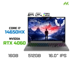 Laptop Gaming Lenovo Legion 5 16IRX9 83DG004YVN (i7-14650HX, RTX 4060 8GB, RAM 16GB DDR5, SSD 512GB, 16 Inch IPS WQXGA 165Hz 100% sRGB, Win 11)