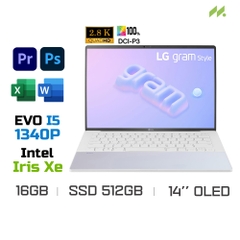 Laptop LG Gram Style 2023 14Z90RS-G.AH54A5 (i5-1340P EVO, Iris Xe Graphics, Ram 16GB LPDDR5, SSD 512GB, 14 Inch OLED WQXGA+)