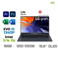 Laptop LG Gram 2023 15Z90RT-G.AH55A5 (i5-1340P EVO, Iris Xe Graphics, Ram 16GB LPDDR5, SSD 512GB, 15.6 Inch OLED)